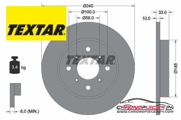 Achat de TEXTAR 92153300 Disque de frein pas chères