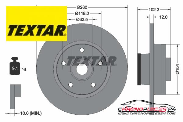 Achat de TEXTAR 92153703 Disque de frein pas chères