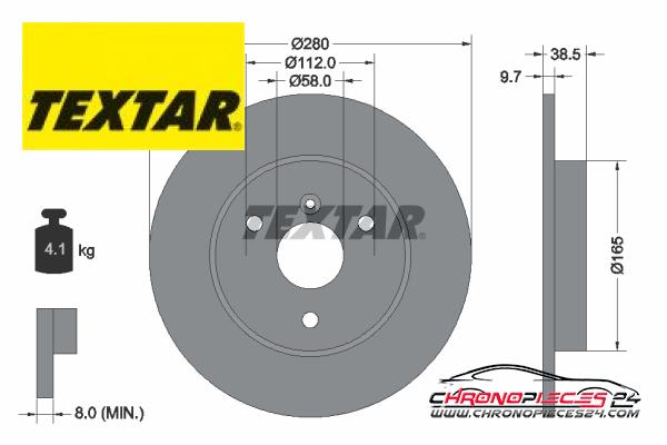 Achat de TEXTAR 92155503 Disque de frein pas chères