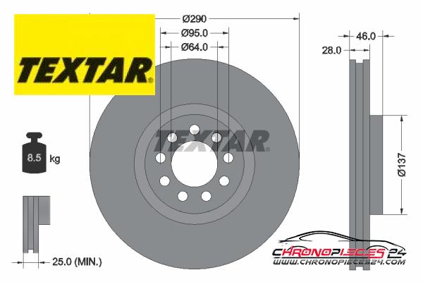 Achat de TEXTAR 92155700 Disque de frein pas chères