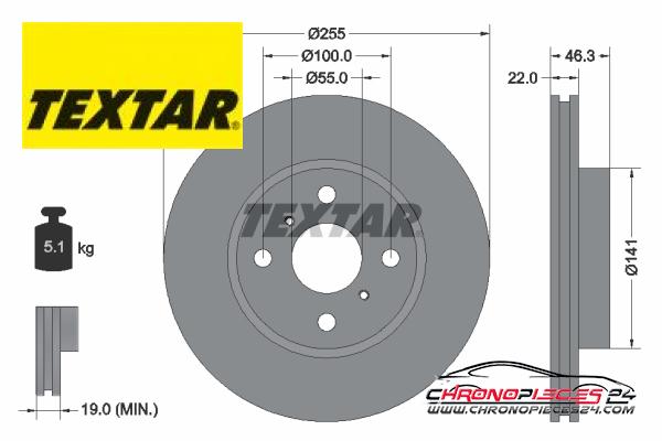 Achat de TEXTAR 92156100 Disque de frein pas chères