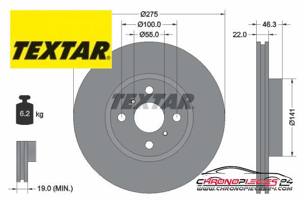 Achat de TEXTAR 92156200 Disque de frein pas chères