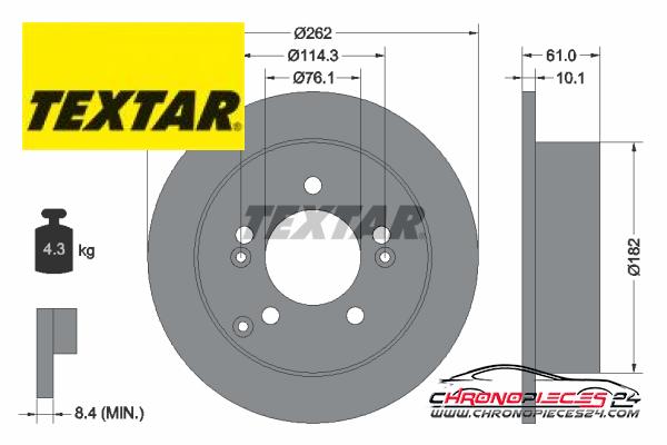 Achat de TEXTAR 92156803 Disque de frein pas chères