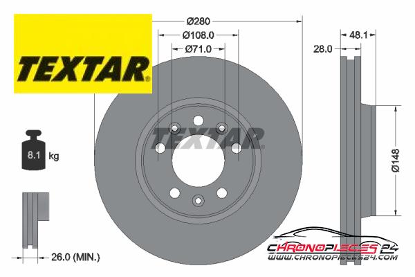 Achat de TEXTAR 92156903 Disque de frein pas chères