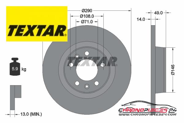 Achat de TEXTAR 92157100 Disque de frein pas chères