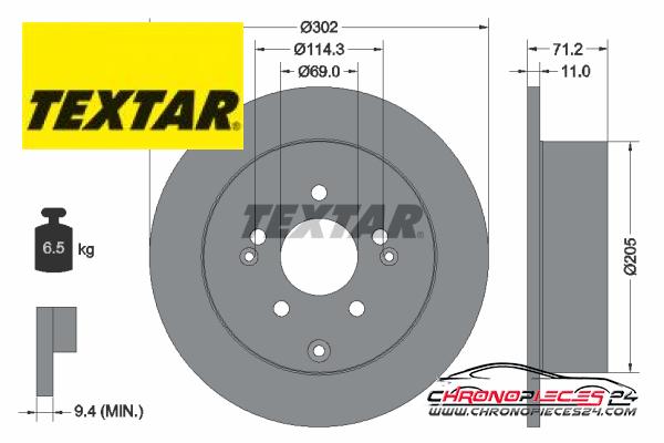 Achat de TEXTAR 92166103 Disque de frein pas chères