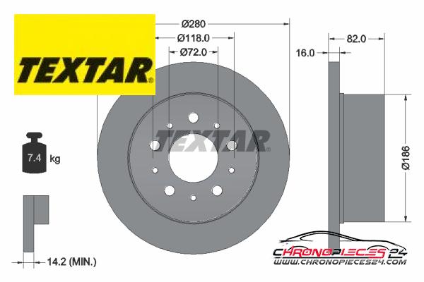 Achat de TEXTAR 92157403 Disque de frein pas chères