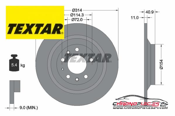 Achat de TEXTAR 92166400 Disque de frein pas chères