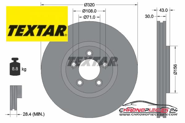 Achat de TEXTAR 92158703 Disque de frein pas chères