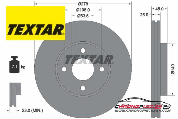 Achat de TEXTAR 92159003 Disque de frein pas chères