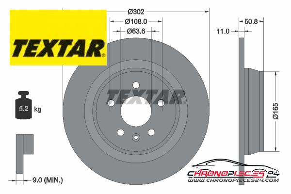 Achat de TEXTAR 92159303 Disque de frein pas chères