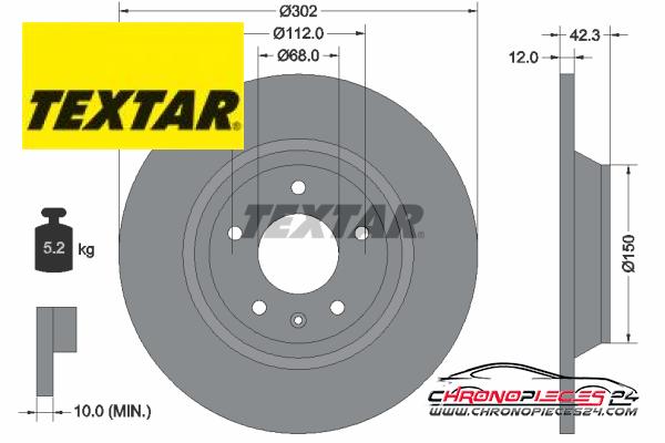 Achat de TEXTAR 92159503 Disque de frein pas chères