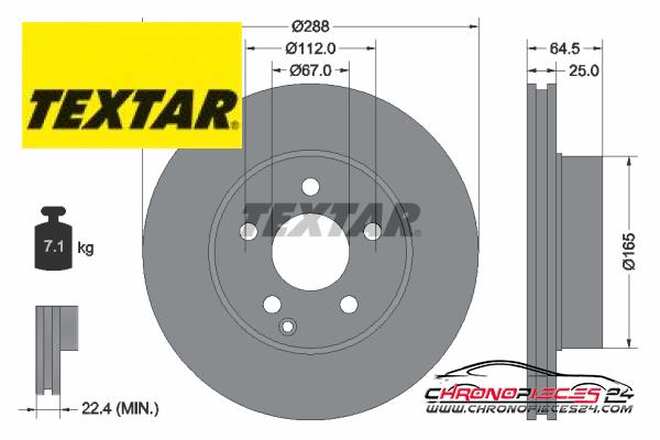 Achat de TEXTAR 92159603 Disque de frein pas chères