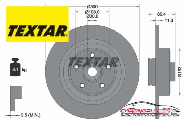 Achat de TEXTAR 92159803 Disque de frein pas chères