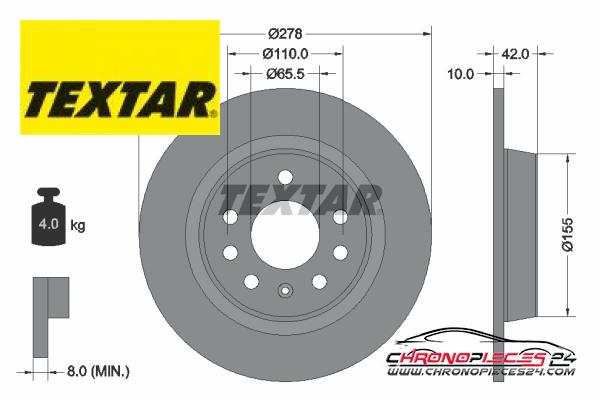 Achat de TEXTAR 92167603 Disque de frein pas chères