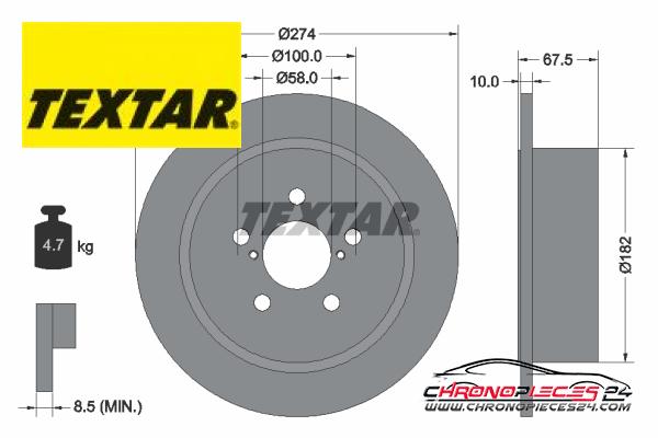 Achat de TEXTAR 92167800 Disque de frein pas chères