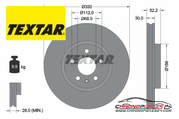 Achat de TEXTAR 92160005 Disque de frein pas chères