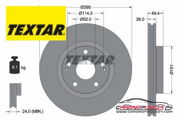 Achat de TEXTAR 92168003 Disque de frein pas chères