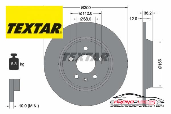 Achat de TEXTAR 92160103 Disque de frein pas chères