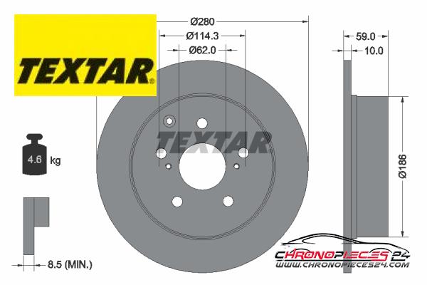 Achat de TEXTAR 92168103 Disque de frein pas chères