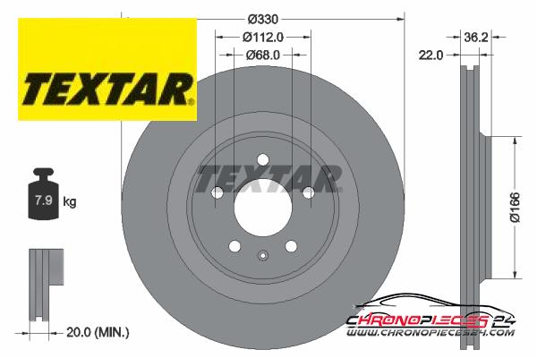 Achat de TEXTAR 92160303 Disque de frein pas chères