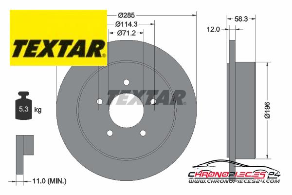 Achat de TEXTAR 92169100 Disque de frein pas chères