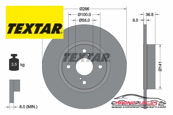 Achat de TEXTAR 92169203 Disque de frein pas chères