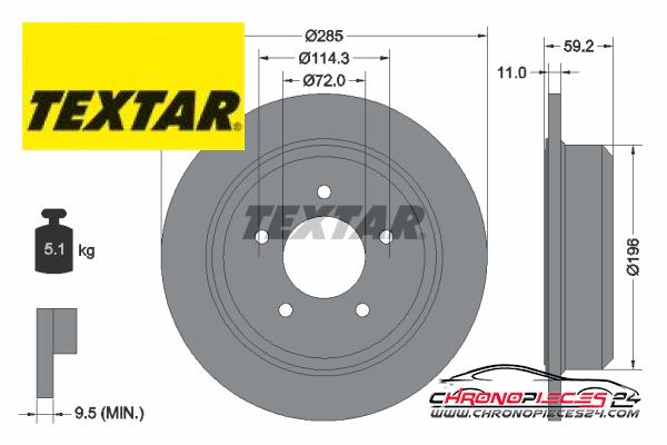 Achat de TEXTAR 92169403 Disque de frein pas chères