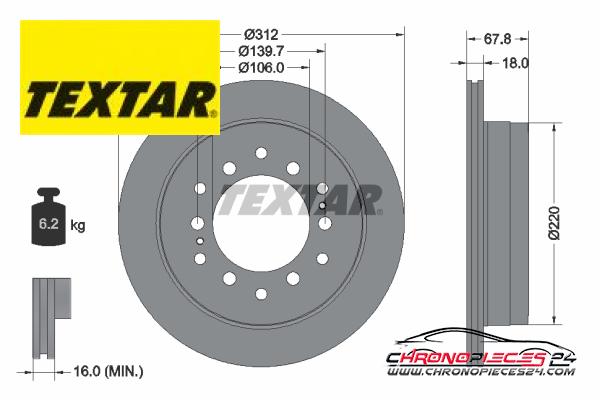 Achat de TEXTAR 92170103 Disque de frein pas chères