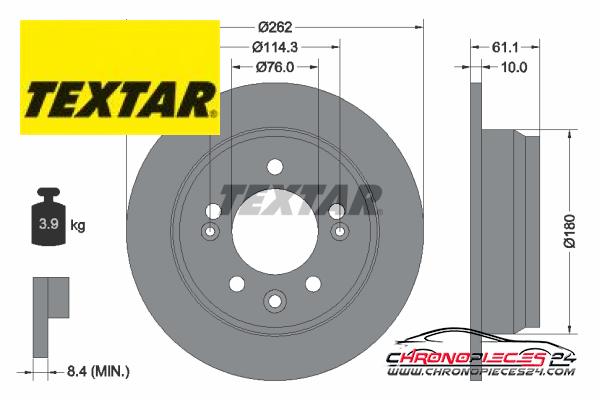 Achat de TEXTAR 92161703 Disque de frein pas chères