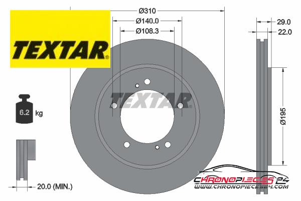 Achat de TEXTAR 92170503 Disque de frein pas chères