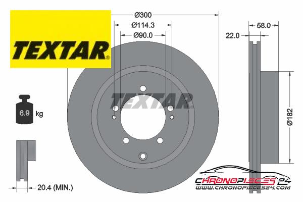 Achat de TEXTAR 92170603 Disque de frein pas chères