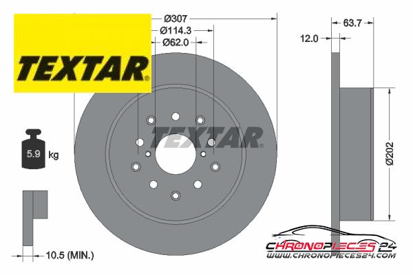 Achat de TEXTAR 92170803 Disque de frein pas chères