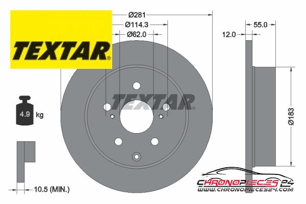 Achat de TEXTAR 92162103 Disque de frein pas chères