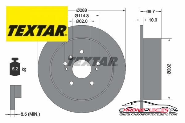 Achat de TEXTAR 92171603 Disque de frein pas chères