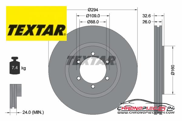 Achat de TEXTAR 92162600 Disque de frein pas chères