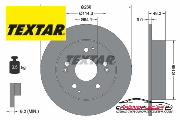 Achat de TEXTAR 92172103 Disque de frein pas chères