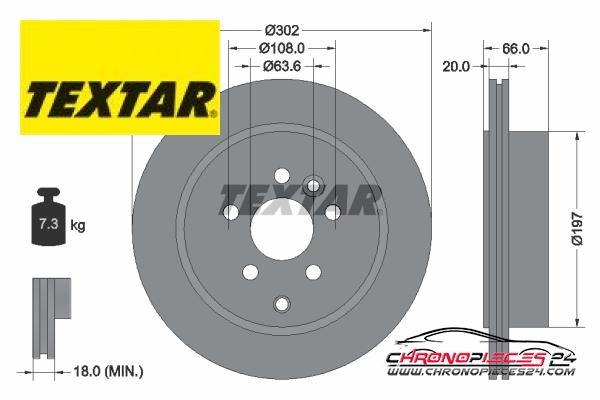 Achat de TEXTAR 92162803 Disque de frein pas chères