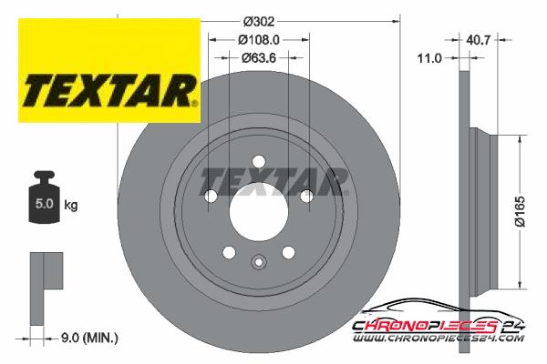 Achat de TEXTAR 92162900 Disque de frein pas chères