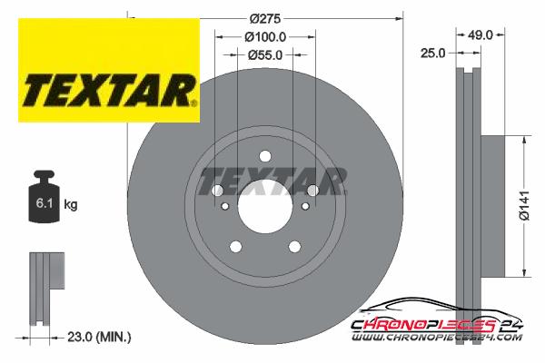 Achat de TEXTAR 92173103 Disque de frein pas chères