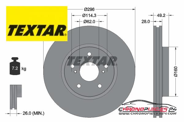 Achat de TEXTAR 92174303 Disque de frein pas chères