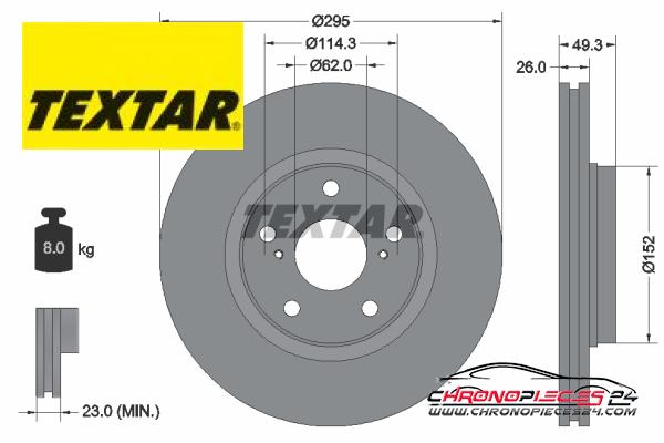 Achat de TEXTAR 92163903 Disque de frein pas chères