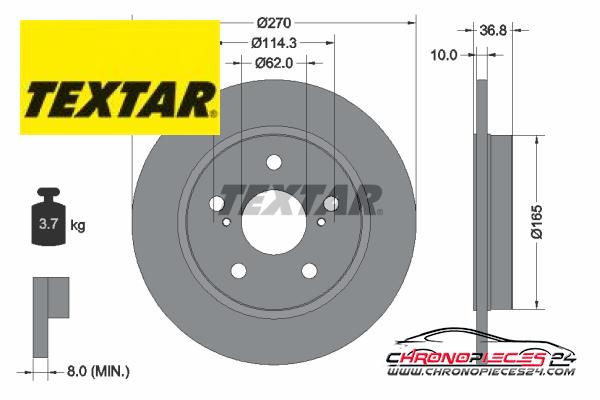 Achat de TEXTAR 92164003 Disque de frein pas chères