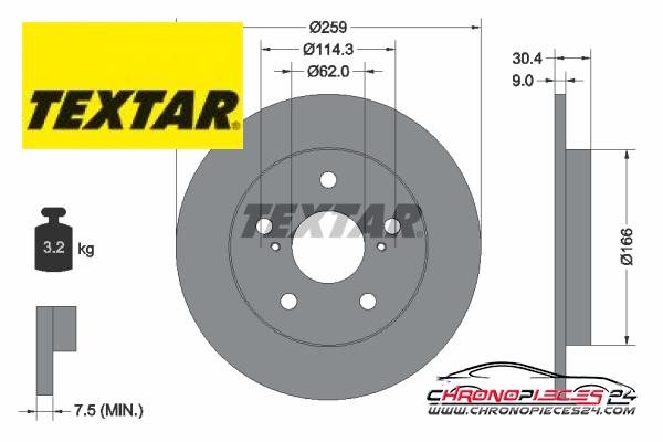 Achat de TEXTAR 92164103 Disque de frein pas chères