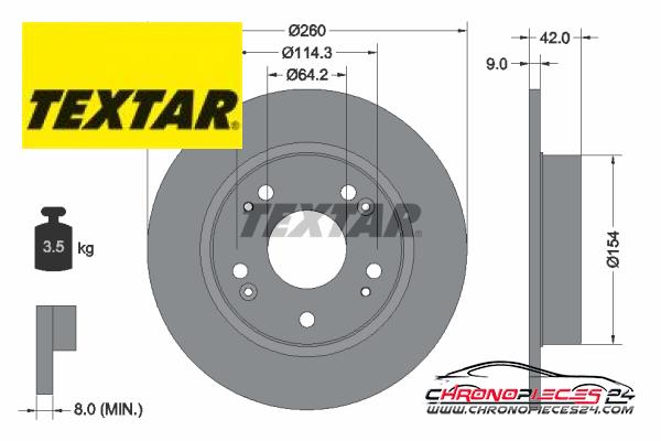 Achat de TEXTAR 92164303 Disque de frein pas chères