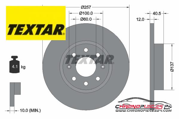 Achat de TEXTAR 92164603 Disque de frein pas chères