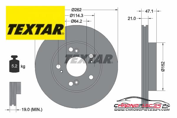 Achat de TEXTAR 92175803 Disque de frein pas chères