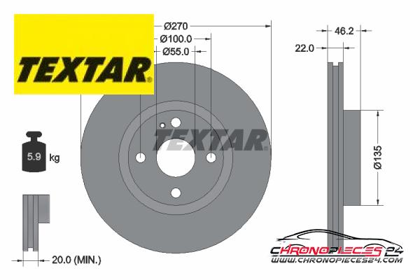 Achat de TEXTAR 92175903 Disque de frein pas chères