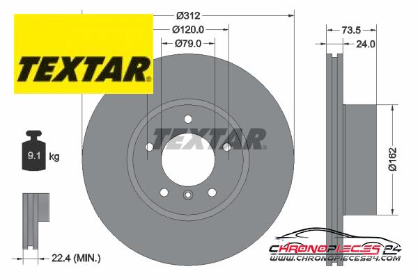 Achat de TEXTAR 92176105 Disque de frein pas chères