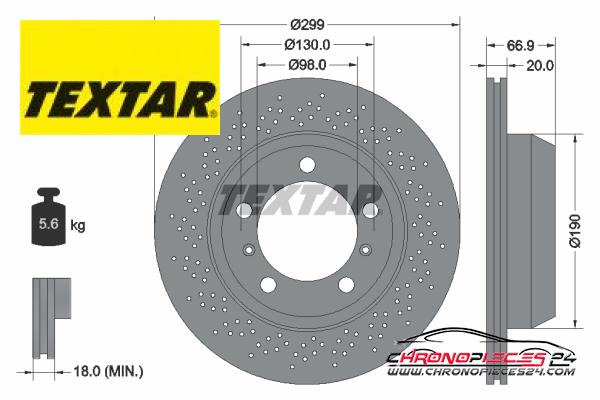 Achat de TEXTAR 92165303 Disque de frein pas chères